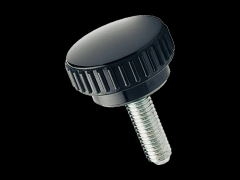 滚花头旋钮螺 外螺纹杆, 碳钢镀锌