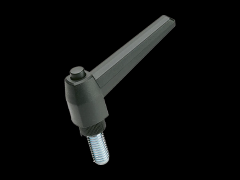 可调式把手 有固定按钮, 外螺纹杆, 碳钢