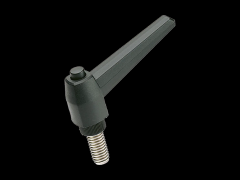 可调式把手 有固定按钮, 外螺纹杆, 不锈