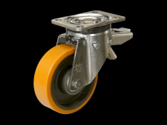 脚轮 带煞车的旋转盘支架