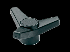 三臂式旋钮帽 金属崁入孔 铜衬套, 盲孔内螺纹