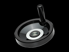 实心手轮 折叠把手,环为铝材阳极处理,未钻孔不