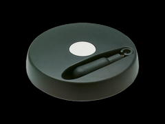 实心塑胶手轮 折叠式手柄, 安装孔碳钢染黑