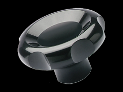 六瓣旋钮帽 金属崁入孔 铜衬套, 盲孔内螺纹