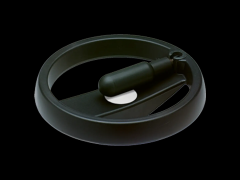 塑胶手轮 折叠式手柄, 安装孔碳钢染黑