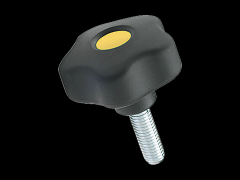 星型旋钮螺丝 外螺纹杆, 碳钢镀锌3