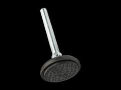 机械式水平调整脚座 带螺栓, 可调整, 有防滑橡胶