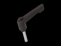 可调式夹紧把手螺丝 带螺丝和塑胶按钮, 窄型设