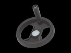 双轮辐手轮 带旋转式圆柱形手柄和配合轴套