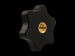 星型旋钮螺帽 低平式 带黄铜轮毂和通孔内螺纹